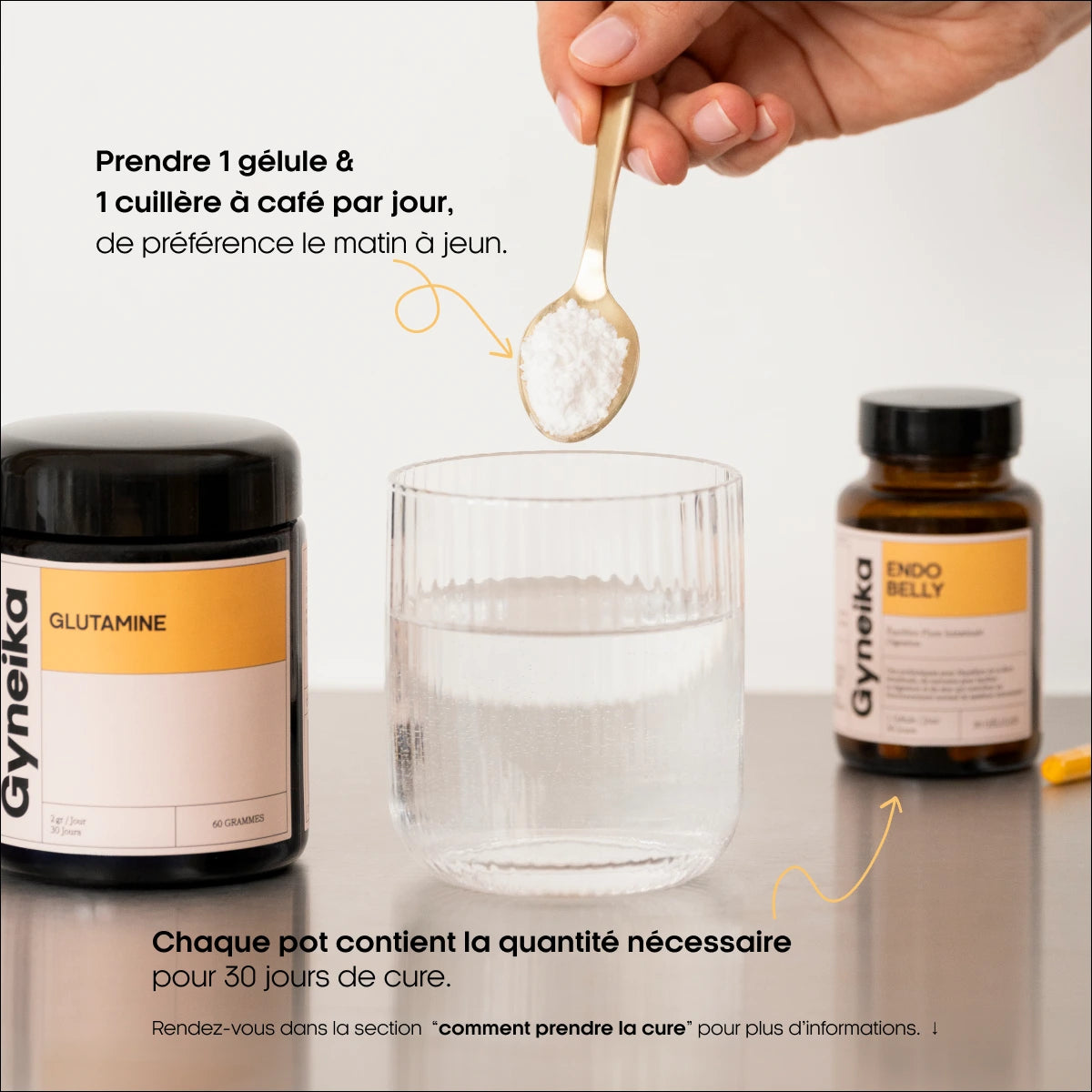 conseils d'utilisation endobelly compléments alimentaires endométriose Gyneika Glutamine