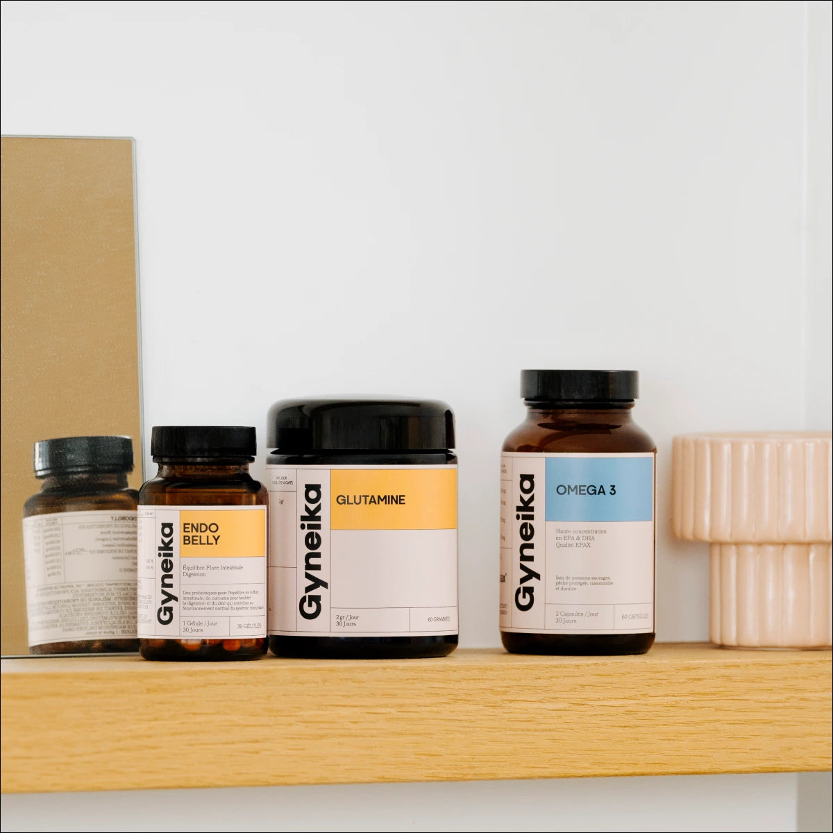 Pack endostart compléments alimentaires endométriose Gyneika Glutamine endobelly omega 3