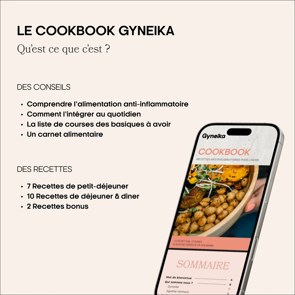 Cookbook alimentation et recettes endométriose anti-inflammatoires gyneika